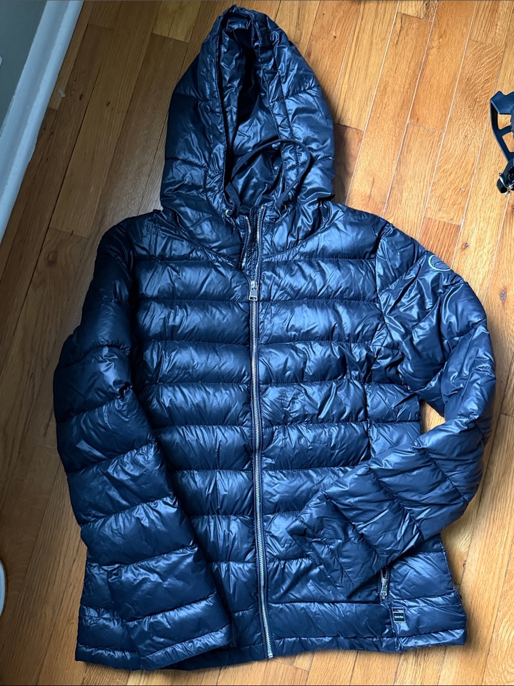 Calvin Klein Women's Lightweight Hooded Puffer Jacket - Black